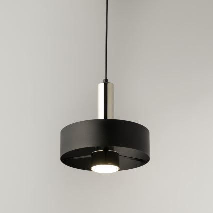 Kattokruunu johdossa RIF LUX 1xGX53/12W/230V halkaisija 25 cm musta/kiiltävä kromi