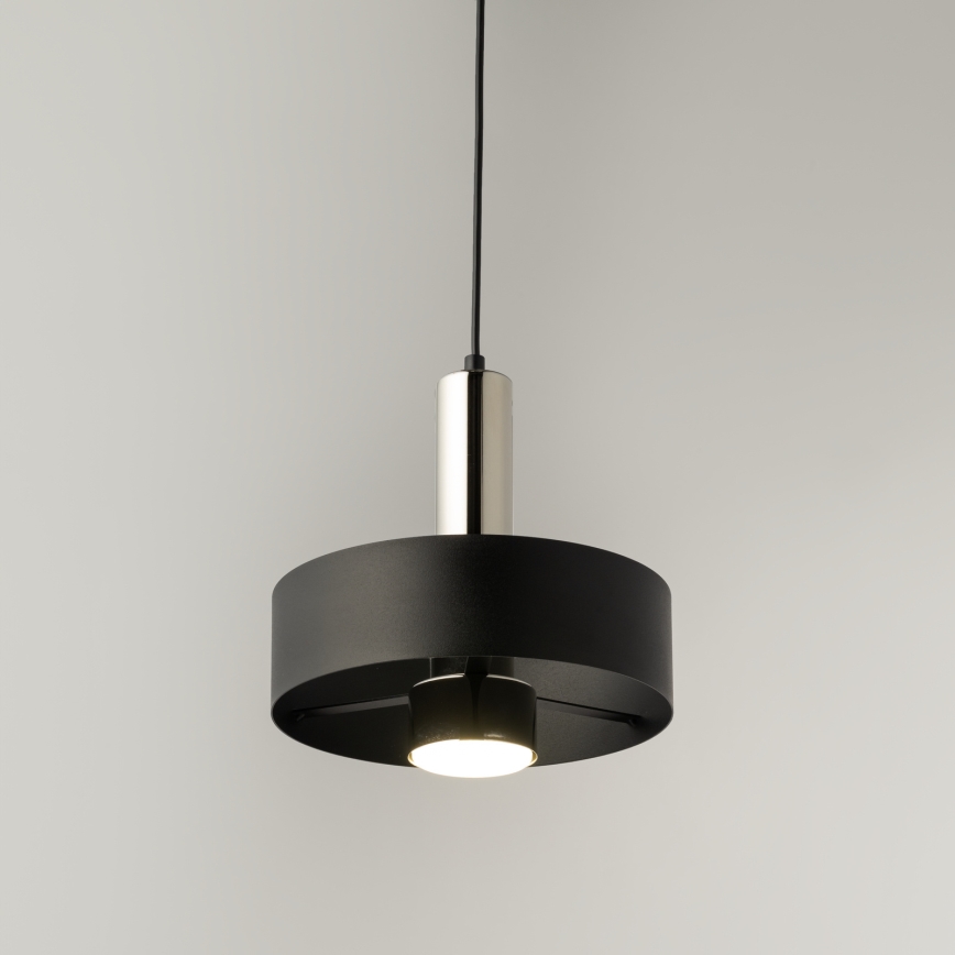Kattokruunu johdossa RIF LUX 1xGX53/12W/230V halkaisija 25 cm musta/kiiltävä kromi