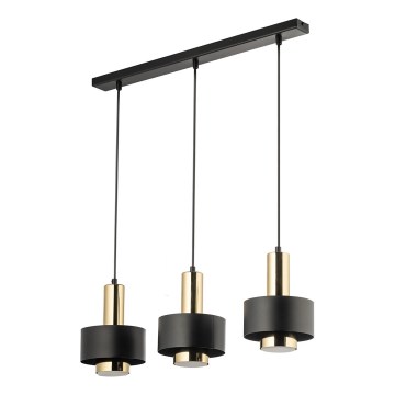 Kattokruunu johdossa RIF LUX 3xGX53/12W/230V musta/kulta