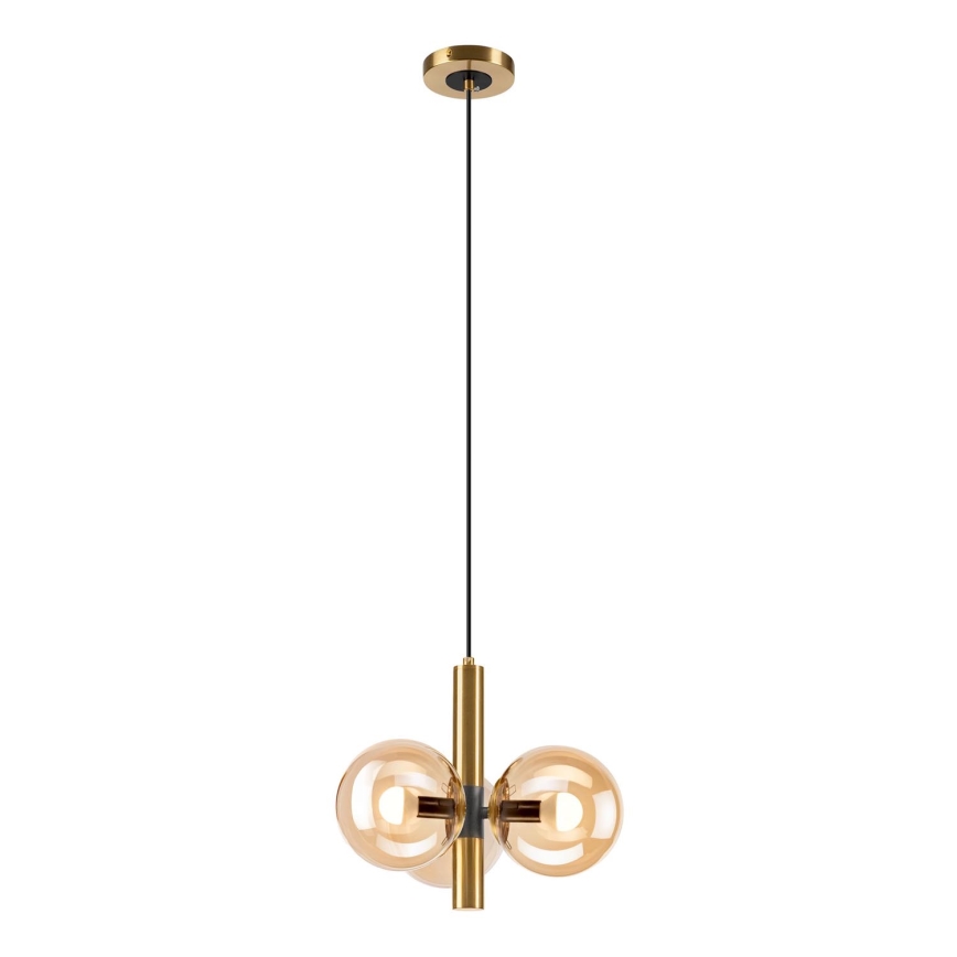 Kattokruunu johdossa ROLLO 3xE14/5W/230V kulta/savuinen beige