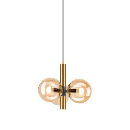 Kattokruunu johdossa ROLLO 3xE14/5W/230V kulta/savuinen beige