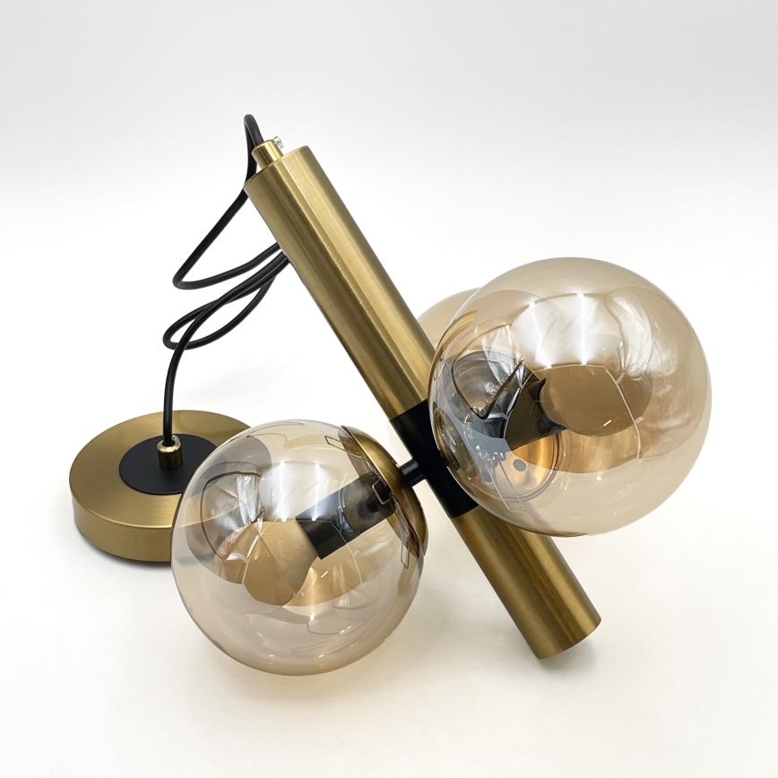 Kattokruunu johdossa ROLLO 3xE14/5W/230V kulta/savuinen beige