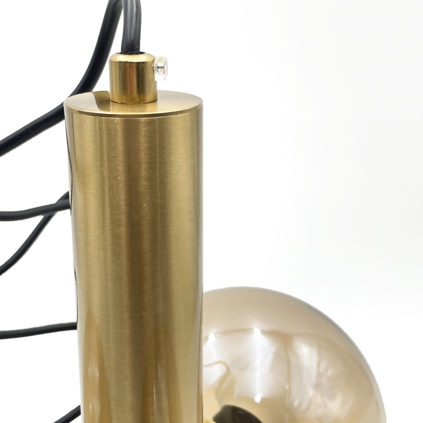 Kattokruunu johdossa ROLLO 3xE14/5W/230V kulta/savuinen beige