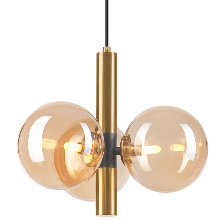 Kattokruunu johdossa ROLLO 3xG9/5W/230V kulta/savuinen beige