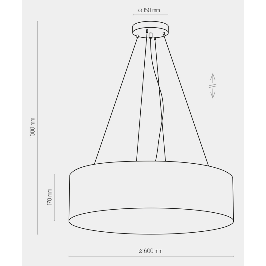 Kattokruunu johdossa RONDO 4xE27/15W/230V sininen