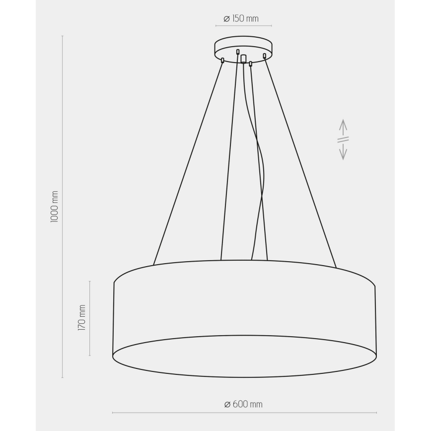 Kattokruunu johdossa RONDO 4xE27/15W/230V vihreä
