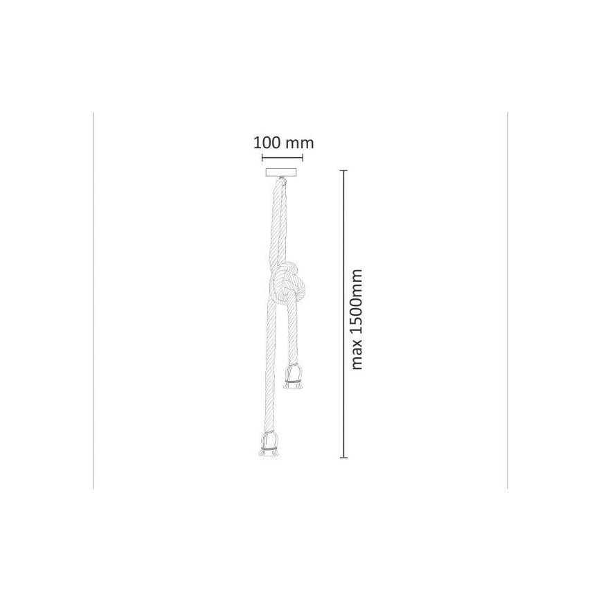 Kattokruunu johdossa ROPE 2xE27/12W/230V