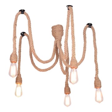 Kattokruunu johdossa ROPE CASA 5xE27/12W/230V hämähäkki