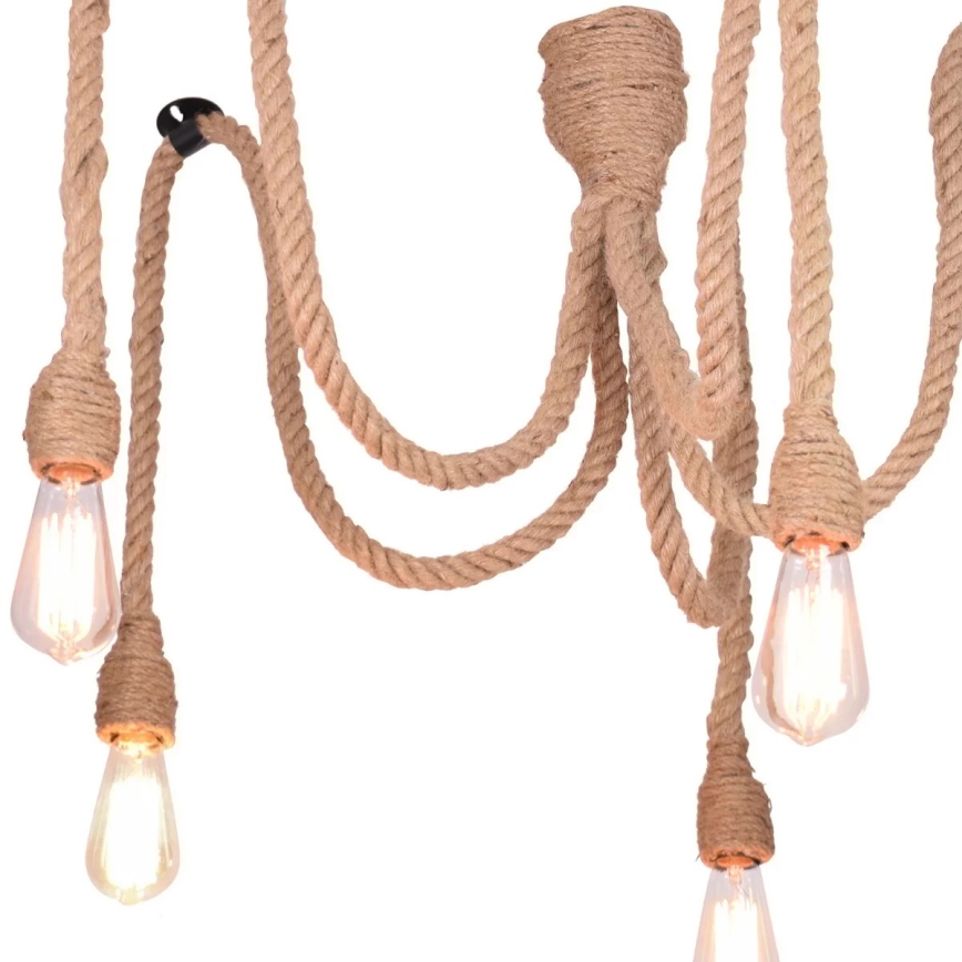 Kattokruunu johdossa ROPE CASA 5xE27/12W/230V hämähäkki