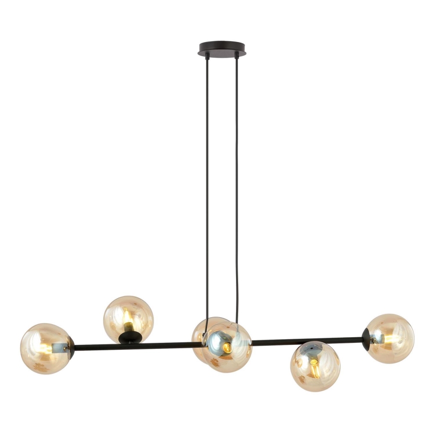 Kattokruunu johdossa ROSSI 6xE14/10W/230V musta/beige