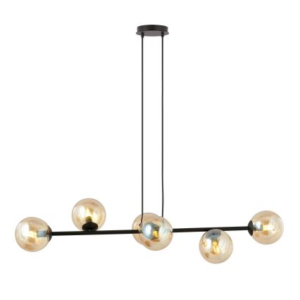 Kattokruunu johdossa ROSSI 6xE14/10W/230V musta/beige