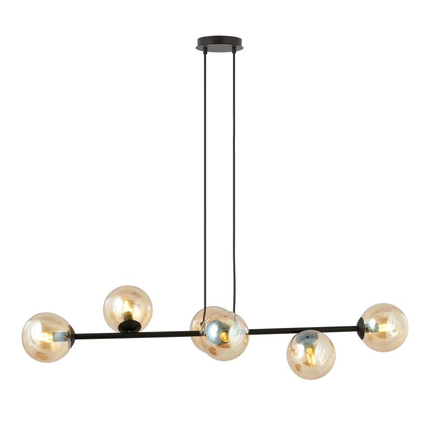 Kattokruunu johdossa ROSSI 6xE14/10W/230V musta/beige