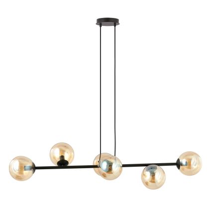 Kattokruunu johdossa ROSSI 6xE14/10W/230V musta/beige