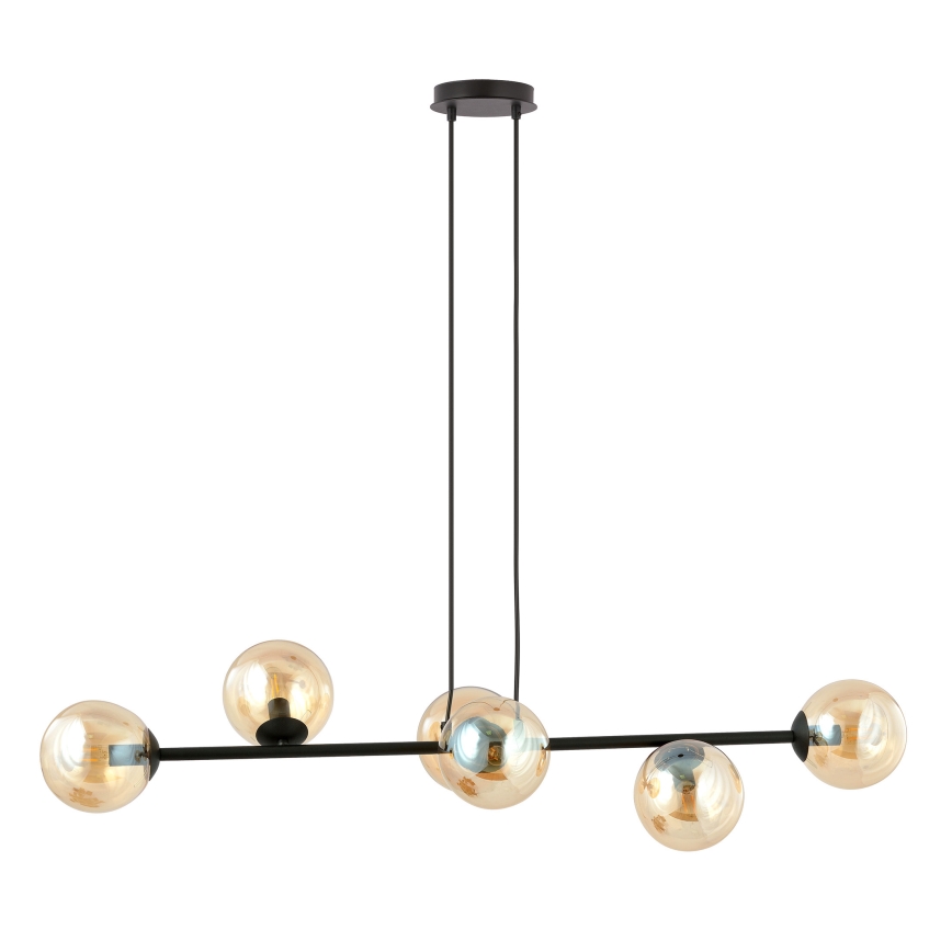 Kattokruunu johdossa ROSSI 6xE14/10W/230V musta/beige