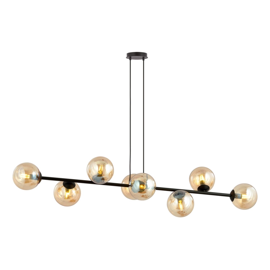 Kattokruunu johdossa ROSSI 8xE14/10W/230V musta/beige