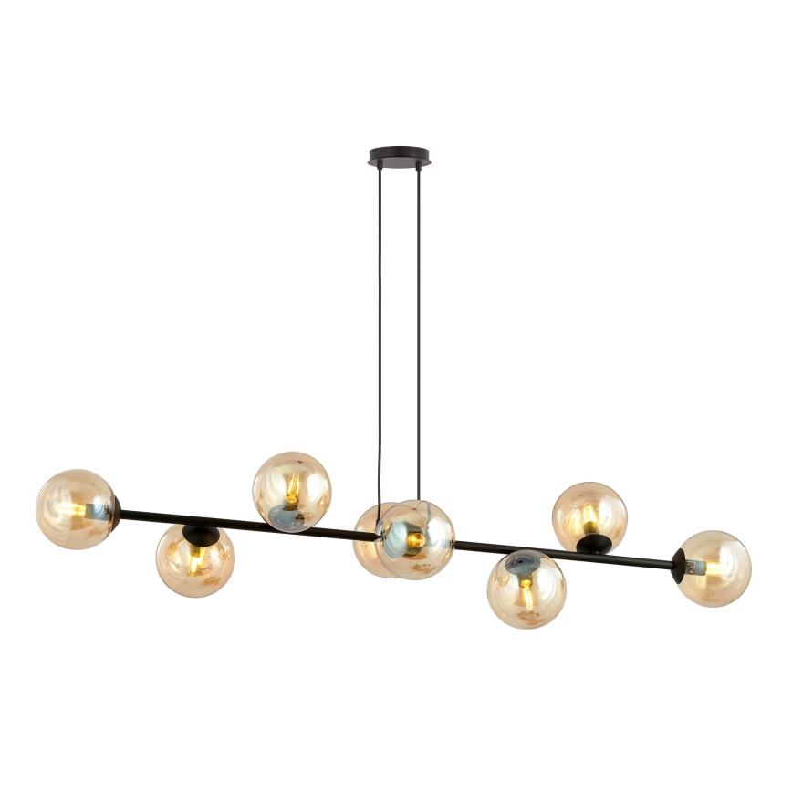 Kattokruunu johdossa ROSSI 8xE14/10W/230V musta/beige