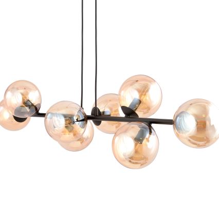 Kattokruunu johdossa ROSSI 8xE14/10W/230V musta/beige
