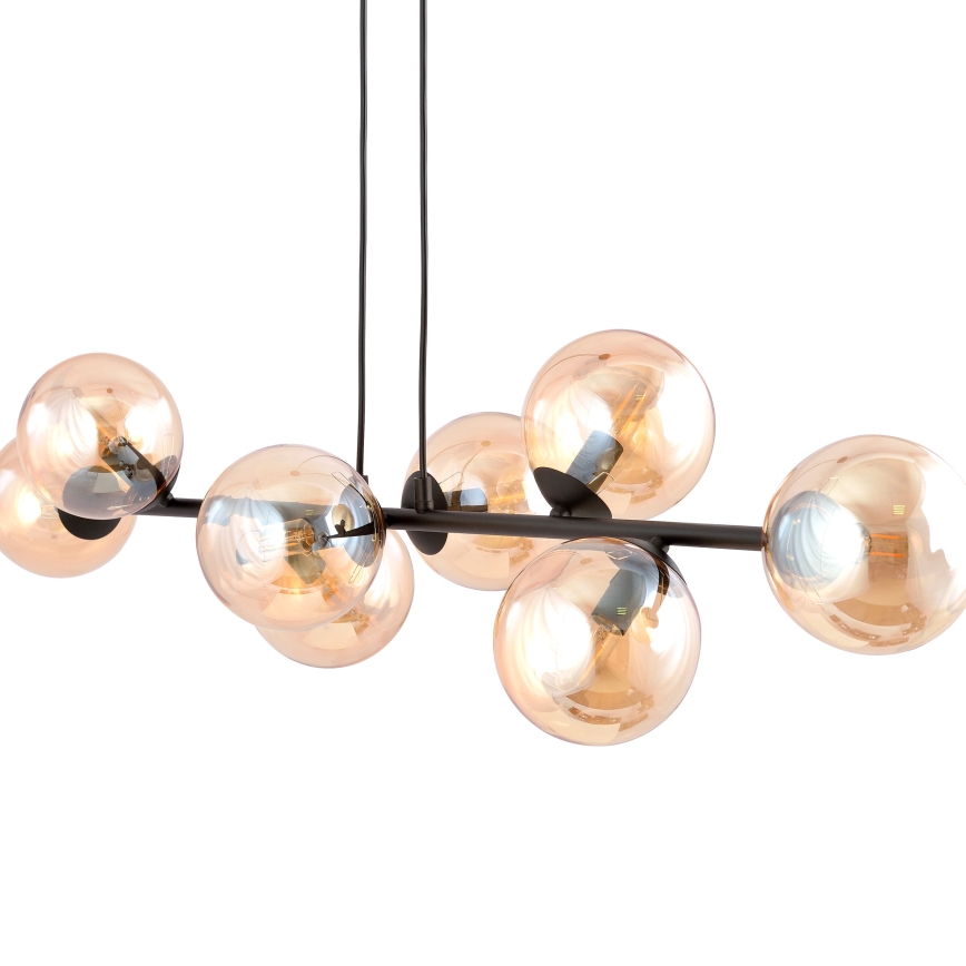 Kattokruunu johdossa ROSSI 8xE14/10W/230V musta/beige
