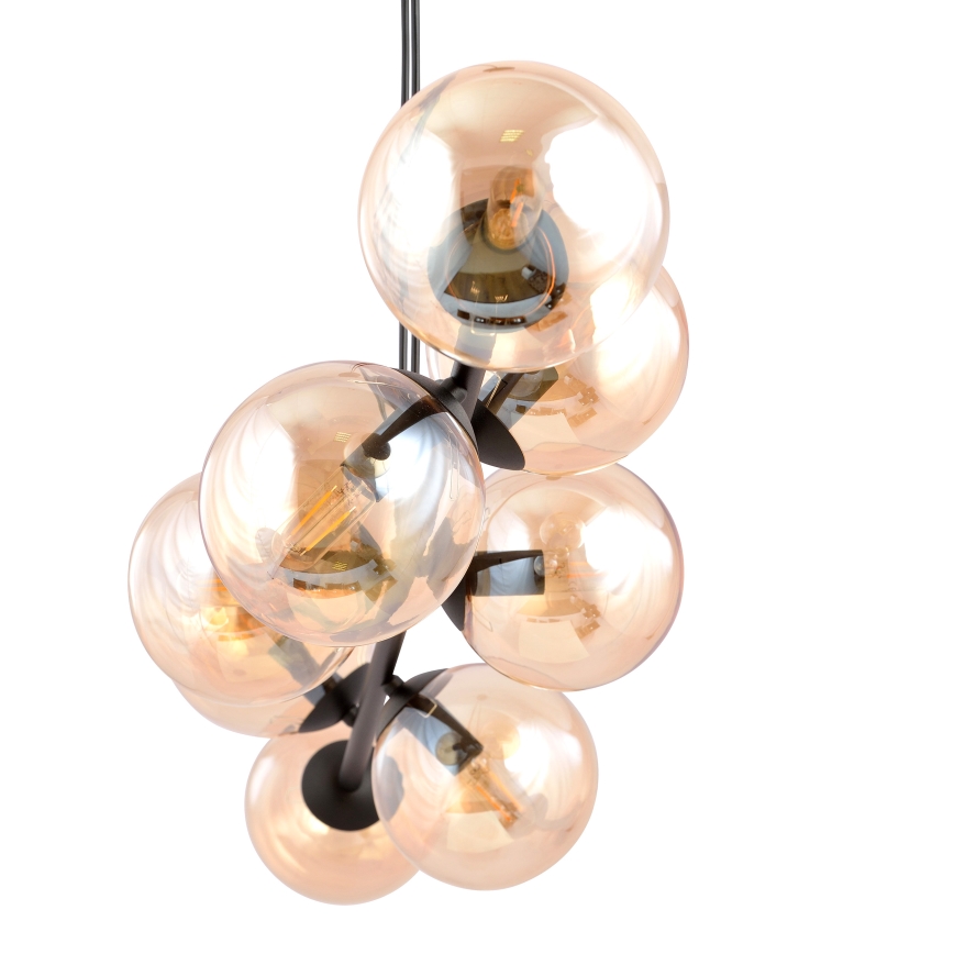 Kattokruunu johdossa ROSSI 8xE14/10W/230V musta/beige