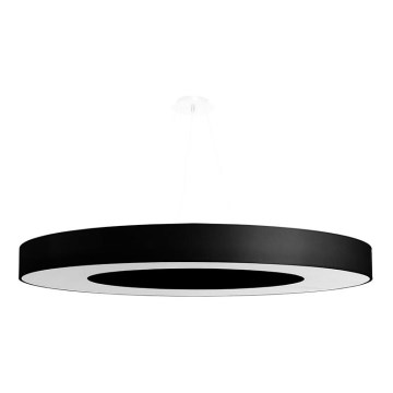 Kattokruunu johdossa SATURNO SLIM 8xE27/60W/230V d. 90 cm musta