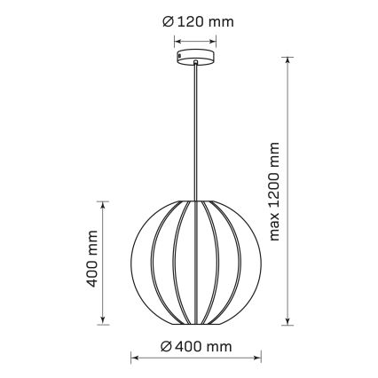 Kattokruunu johdossa SENSAI 1xE27/20W/230V halkaisija 40 cm musta