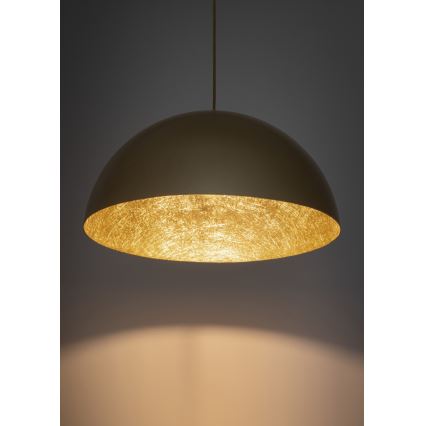 Kattokruunu johdossa SFERA 1xE27/60W/230V halkaisija 35 cm kultainen