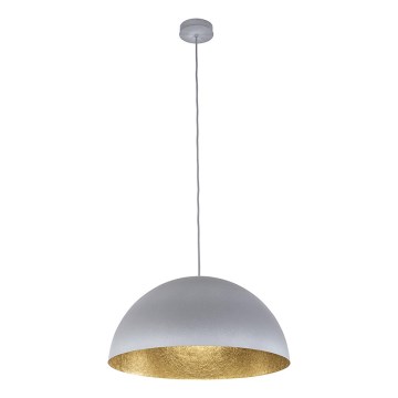 Kattokruunu johdossa SFERA 1xE27/60W/230V halkaisija 50 cm harmaa/kultainen