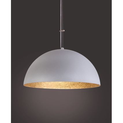 Kattokruunu johdossa SFERA 1xE27/60W/230V halkaisija 50 cm harmaa/kultainen