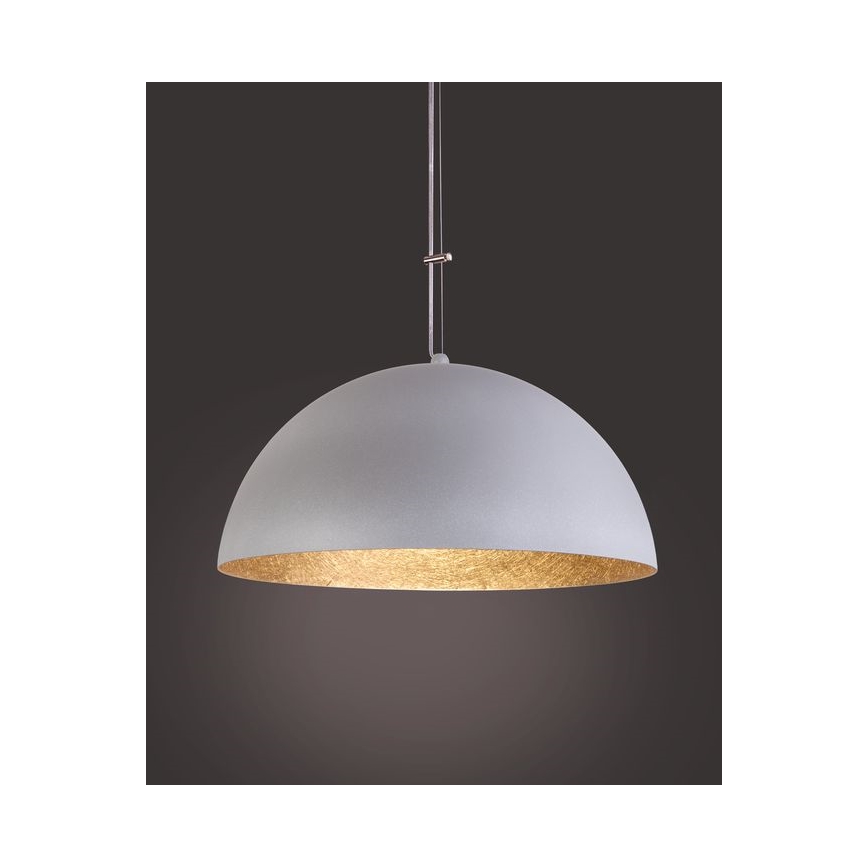 Kattokruunu johdossa SFERA 1xE27/60W/230V halkaisija 50 cm harmaa/kultainen
