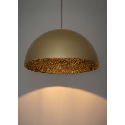 Kattokruunu johdossa SFERA 1xE27/60W/230V halkaisija 50 cm kultainen/musta