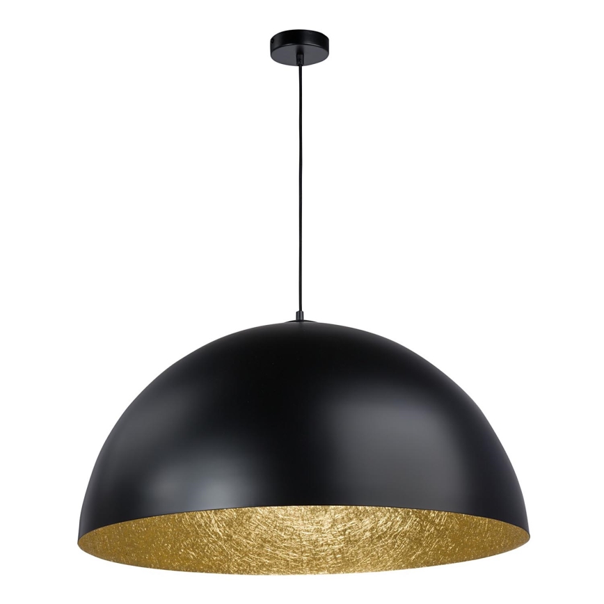 Kattokruunu johdossa SFERA 1xE27/60W/230V halkaisija 50 cm musta/kultainen