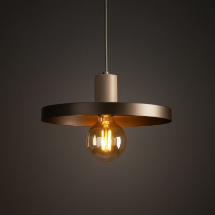 Kattokruunu johdossa SILA 1xE27/15W/230V halkaisija 30 cm ruskea/beige
