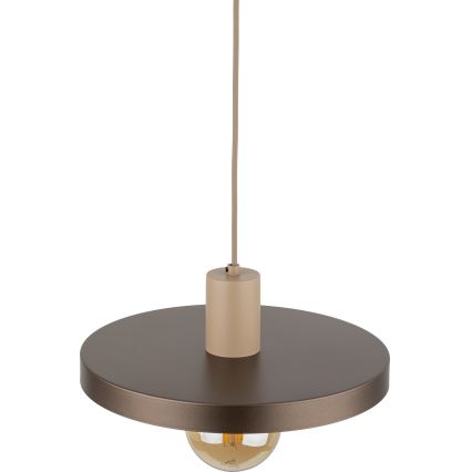 Kattokruunu johdossa SILA 1xE27/15W/230V halkaisija 30 cm ruskea/beige