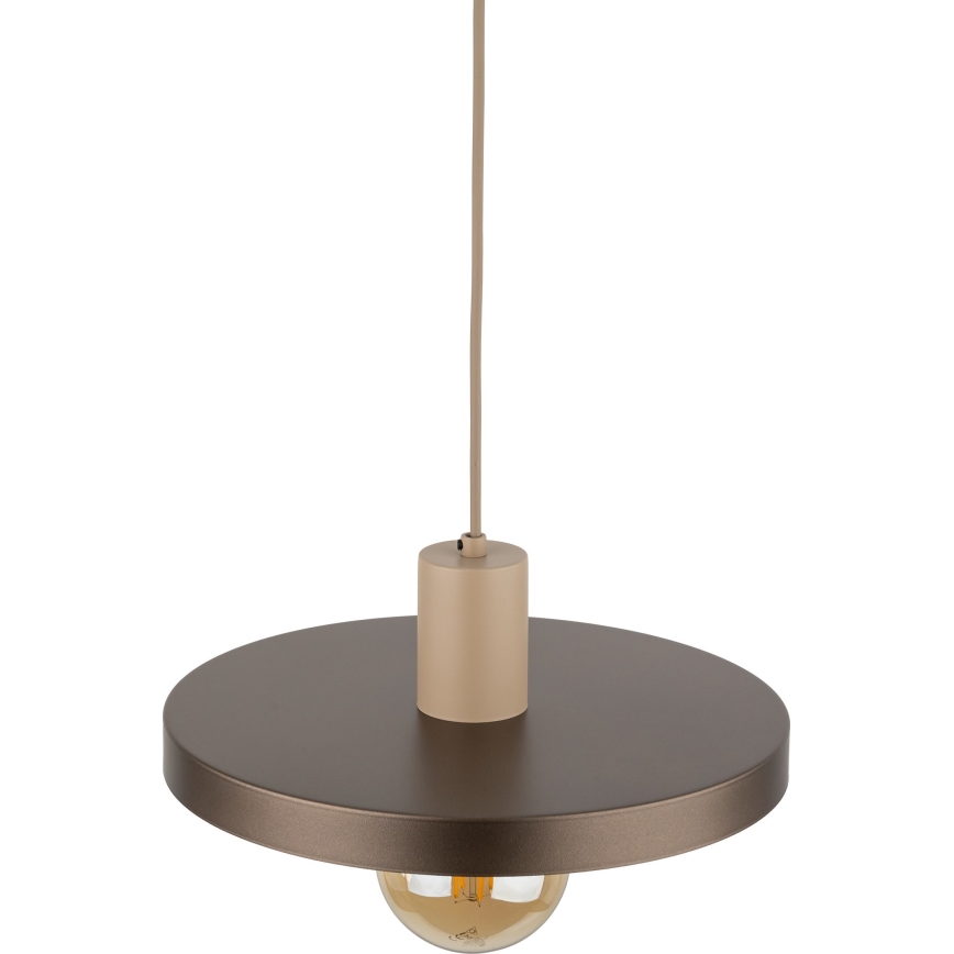Kattokruunu johdossa SILA 1xE27/15W/230V halkaisija 30 cm ruskea/beige