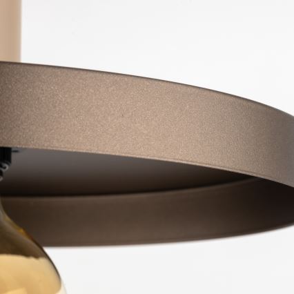 Kattokruunu johdossa SILA 1xE27/15W/230V halkaisija 30 cm ruskea/beige