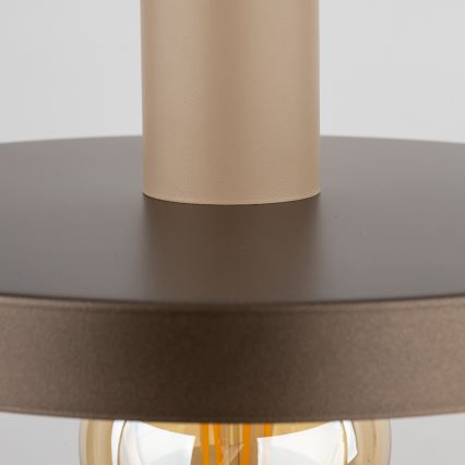 Kattokruunu johdossa SILA 1xE27/15W/230V halkaisija 30 cm ruskea/beige