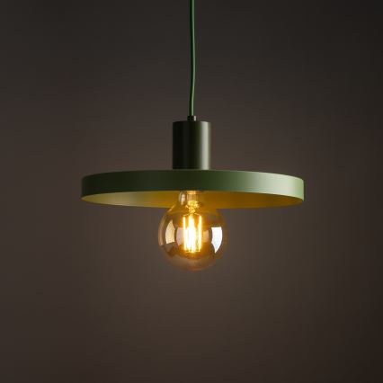 Kattokruunu johdossa SILA 1xE27/15W/230V halkaisija 30 cm vihreä