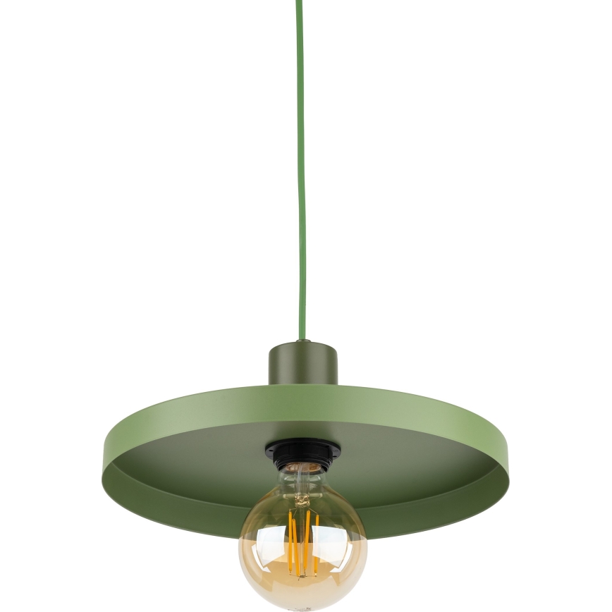 Kattokruunu johdossa SILA 1xE27/15W/230V halkaisija 30 cm vihreä