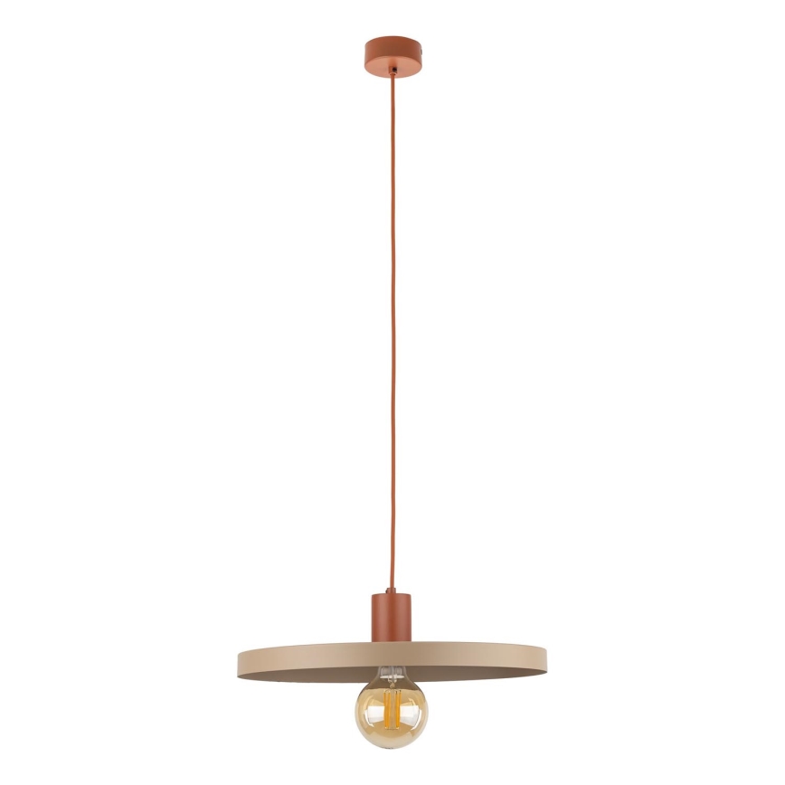 Kattokruunu johdossa SILA 1xE27/15W/230V halkaisija 40 cm beige/tiili
