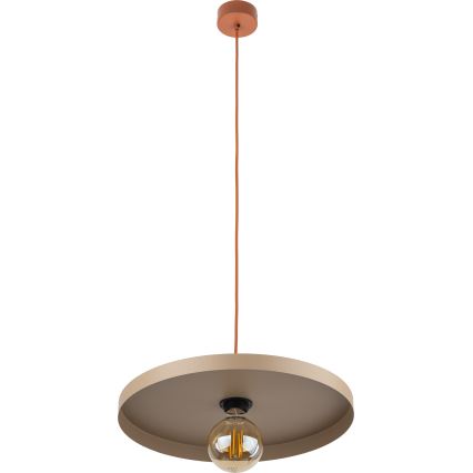 Kattokruunu johdossa SILA 1xE27/15W/230V halkaisija 40 cm beige/tiili