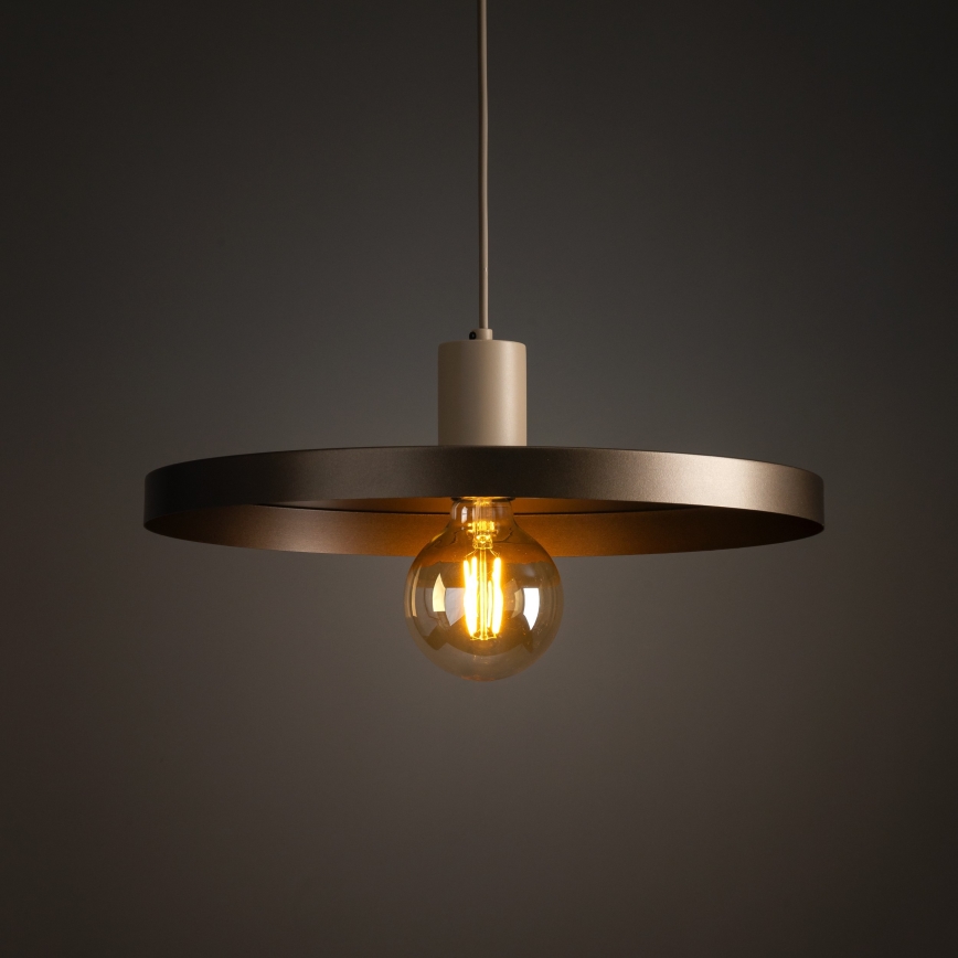 Kattokruunu johdossa SILA 1xE27/15W/230V halkaisija 40 cm ruskea/beige