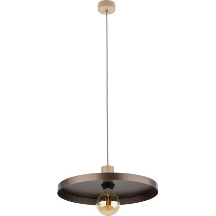 Kattokruunu johdossa SILA 1xE27/15W/230V halkaisija 40 cm ruskea/beige