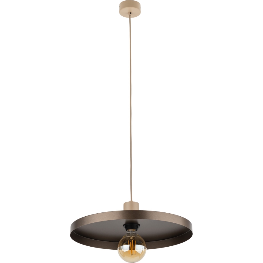 Kattokruunu johdossa SILA 1xE27/15W/230V halkaisija 40 cm ruskea/beige