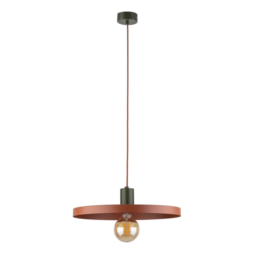 Kattokruunu johdossa SILA 1xE27/15W/230V halkaisija 40 cm tiili/vihreä