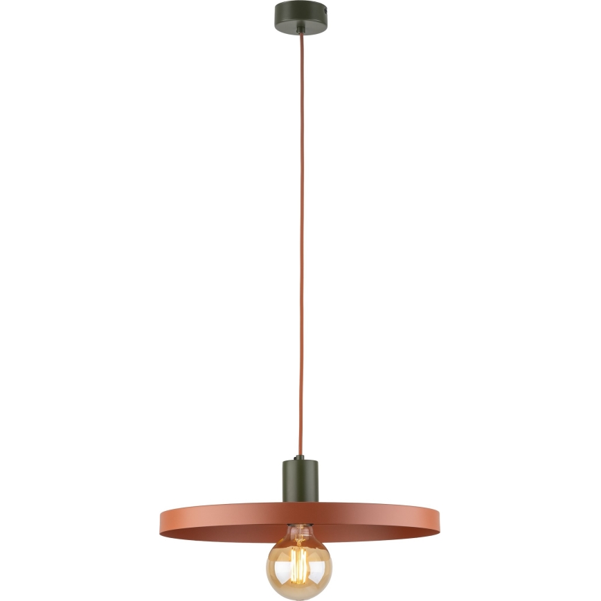 Kattokruunu johdossa SILA 1xE27/15W/230V halkaisija 40 cm tiili/vihreä