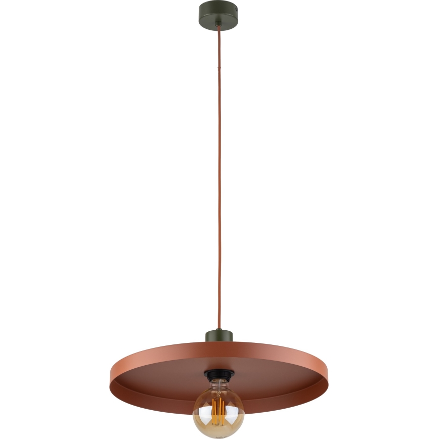 Kattokruunu johdossa SILA 1xE27/15W/230V halkaisija 40 cm tiili/vihreä