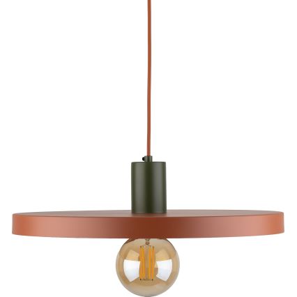 Kattokruunu johdossa SILA 1xE27/15W/230V halkaisija 40 cm tiili/vihreä