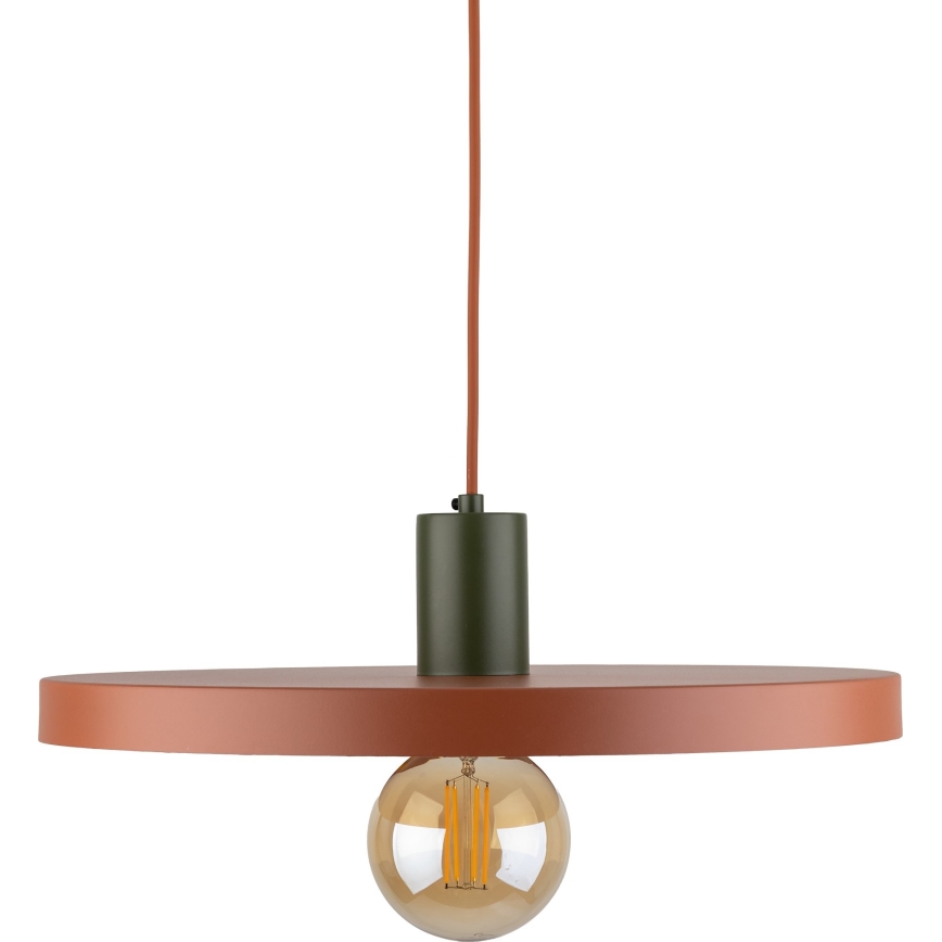 Kattokruunu johdossa SILA 1xE27/15W/230V halkaisija 40 cm tiili/vihreä