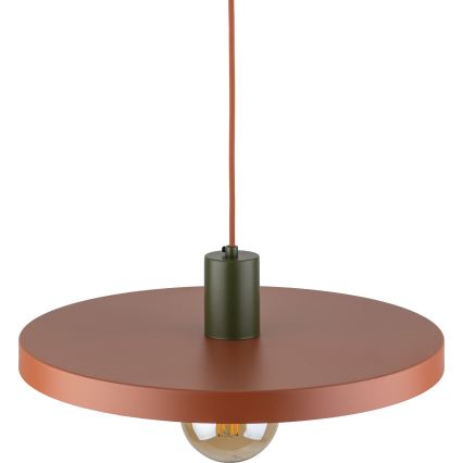 Kattokruunu johdossa SILA 1xE27/15W/230V halkaisija 40 cm tiili/vihreä