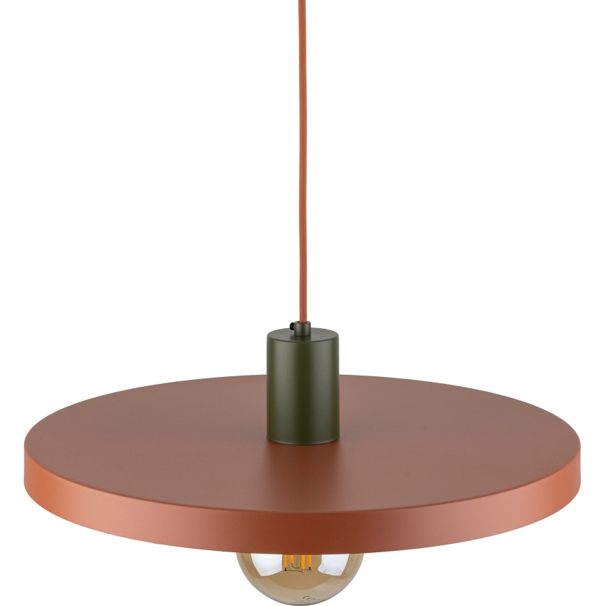 Kattokruunu johdossa SILA 1xE27/15W/230V halkaisija 40 cm tiili/vihreä